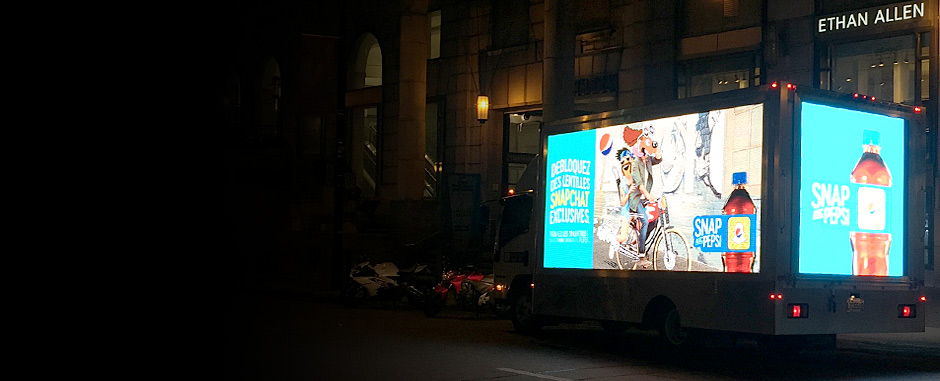 LED Video truck running Pepsichat campaign in Montreal.